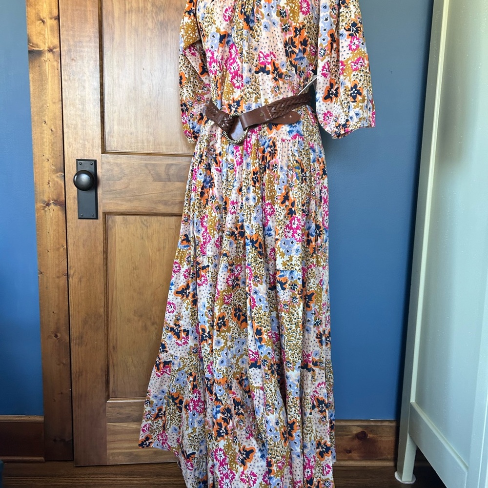 Apiece Apart Tilton Tiered Maxi, Women’s S, Wildflowers Cream Multi